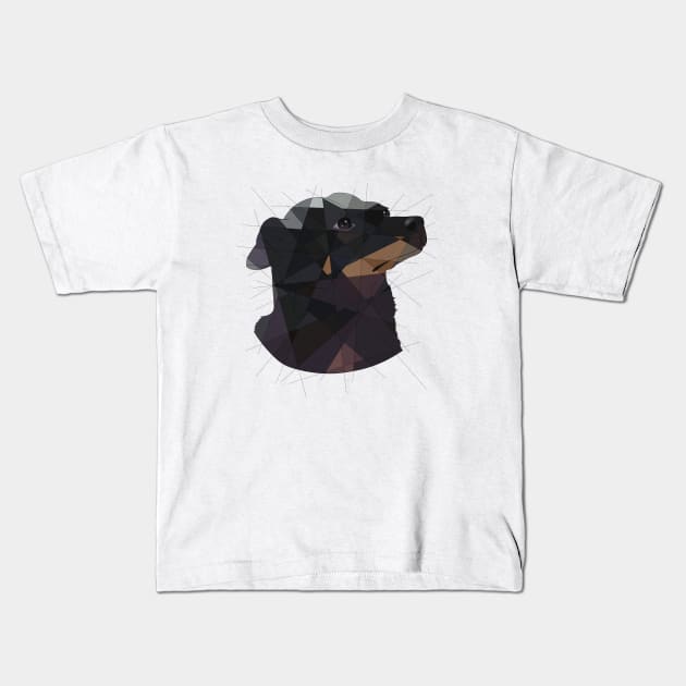 Small Black Dog Kids T-Shirt by Blacklightco